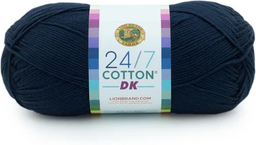 Vista 34 de Lion Brand Yarn Estampados DK de algodón 24/7, hilo para tejer, ganchillo y manualidades, azul, paquete de 1 Cotton Yarn for Knitting, Crochet