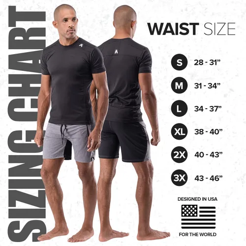 Vista 4 de Anthem Athletics Dominance - Pantalones cortos de gimnasio para hombre, de 5 y 7 pulgadas, con bolsillo con cremallera, para culturismo