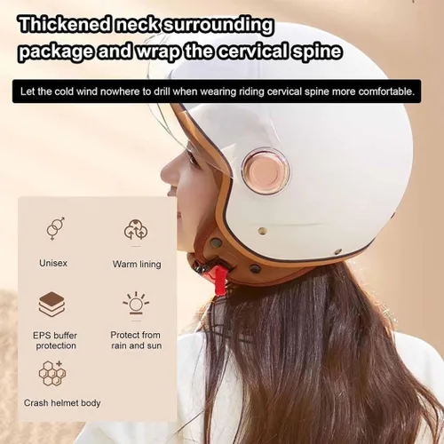 Vista 2 de Casco vintage de cara abierta 3/4 para hombres y mujeres, aprobado por el DOT para adultos, casco retro para motocicleta, casco de ciclomotor