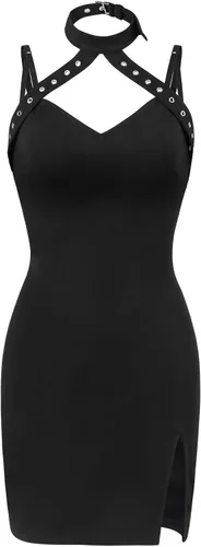 Vista 5 de Littleforbig Vestido ajustado de algodón con tirantes ajustables para mujer