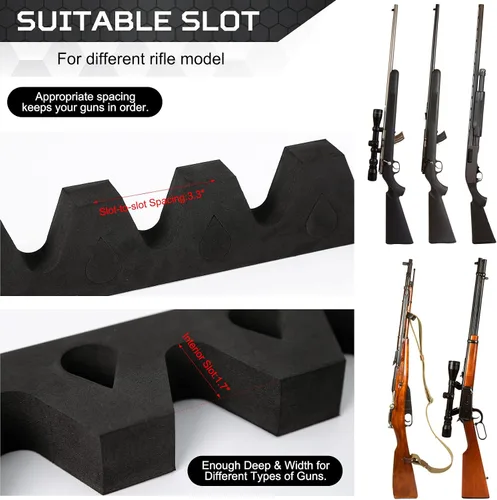Vista 3 de OCQOTAT Estante para Armas para Almacenamiento de Armas, Accesorio de Caja Fuerte para Armas para Rifles y Escopetas, Soporte para Armas en Gabinete