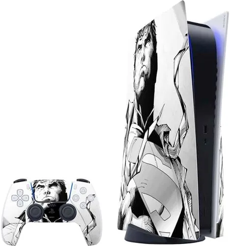 Vista 8 de Skinit Decal Gaming Skin Compatible with PS5 Bundle - Officially Licensed DC Comics Superman Unchained #1 Original Cover Design