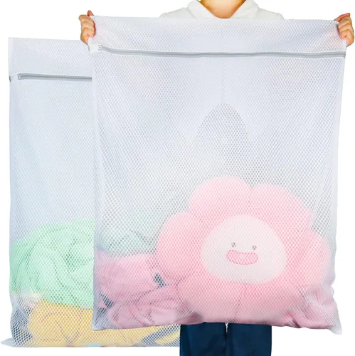 Vista 8 de Vivifying Bolsas de malla XL grandes, paquete de 2 bolsas de malla de panal de 20 x 24 pulgadas para lavadora, ropa delicada, suéter, abrigos