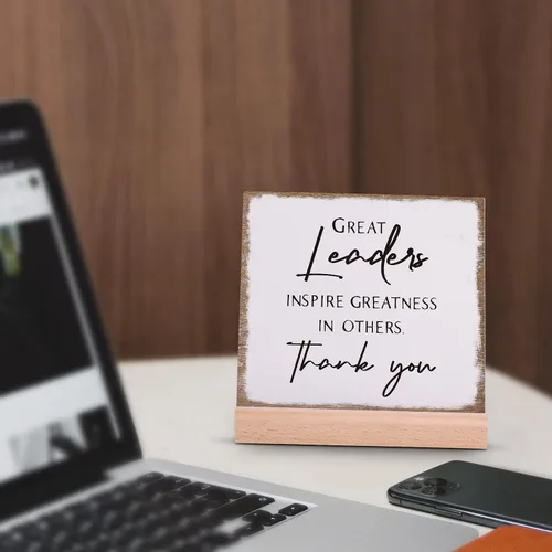 Vista 4 de Afterprints Placa acrílica con diseño de líder de agradecimiento para hombres y mujeres