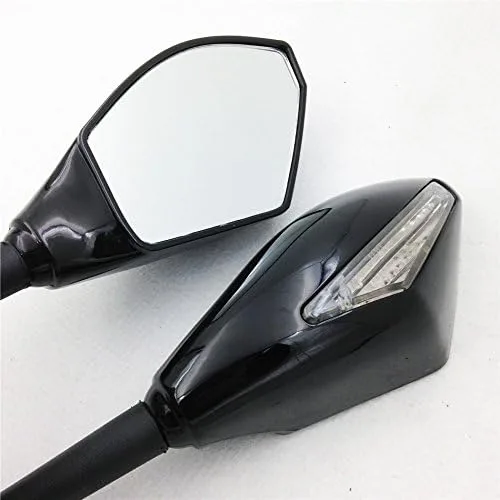 Vista 5 de SMT - Espejos laterales LED integrados compatibles con Universal Bike Gloss Black [B075VLFBVG]