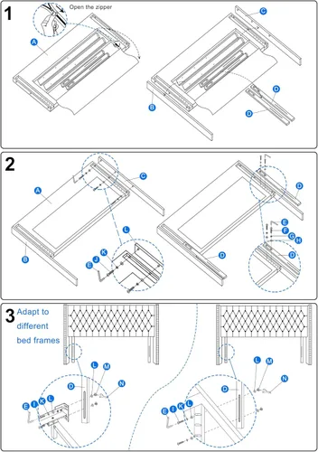 Vista 9 de Furpopup Cabecero tamaño Queen solamente, cabecero de pared con respaldo de ala, tamaño Queen para cama ajustable con acolchado de espuma de alta