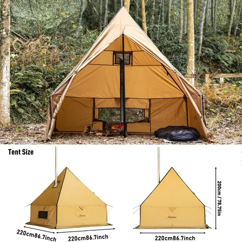 Vista 2 de FIREHIKING Camping Hot Tent with Stove Jack Yurt Tent Outdoor Wall Tent Teepee Tent with Snow Skirt
