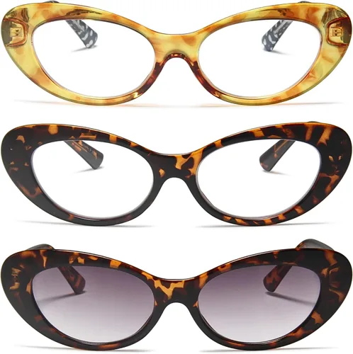 Vista 14 de 2SeeLife Gafas de lectura de ojo de gato de gran tamaño para mujer, ajuste mediano-grande, marco resistente, bisagras de resorte, lectores de ojo