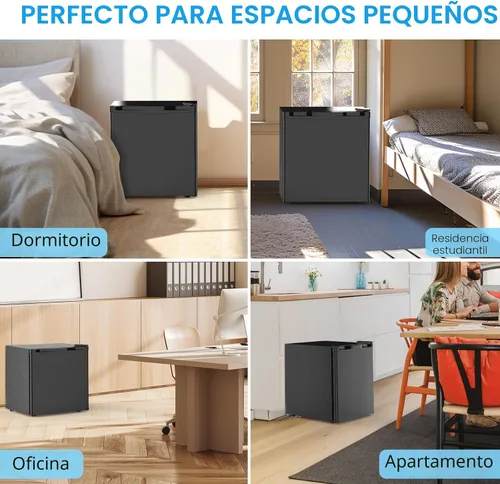 Vista 7 de [Usado] COWSAR Mini refrigerador de 1.6 pies cúbicos con congelador, refrigerador compacto con 7 ajustes de temperatura, refrigerador pequeño
