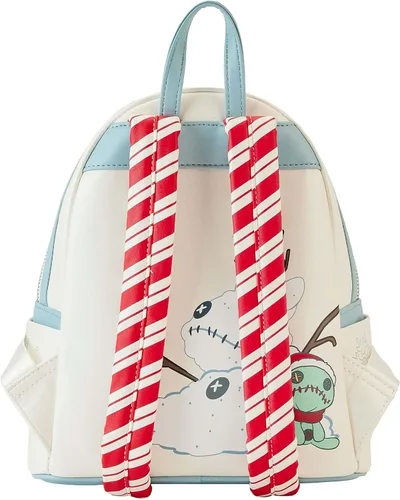 Vista 7 de Loungefly Disney Stitch Holiday Snow Angel - Mini mochila con purpurina, Blanco, Mini mochila