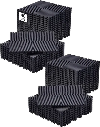 Vista 18 de VEVOR Tapete de Drenaje Entrelazado, Cojín Modular Entrelazado de 12" x 12", 12 Piezas de Tapetes de Drenaje de Empalme, Baldosa de Piso de Drenaje