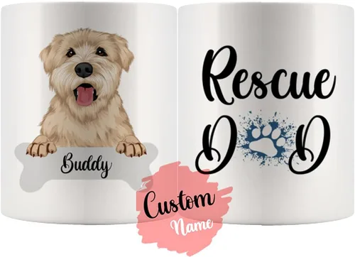 Vista 6 de Taza personalizada de Wheaten Terrier con diseño de perro mamá y papá, taza de Wheatie Dog para hombres y mujeres, taza de regalo de dueño de perro