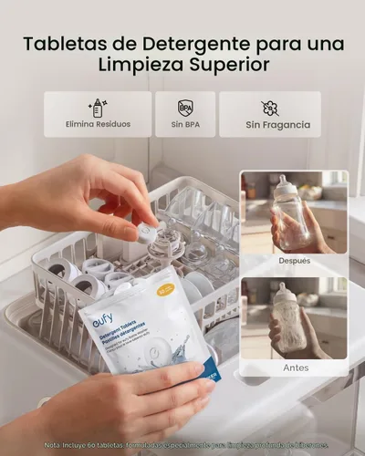 Vista 3 de eufy Kit de limpieza para lavadora de biberones: 180 pestañas de detergente