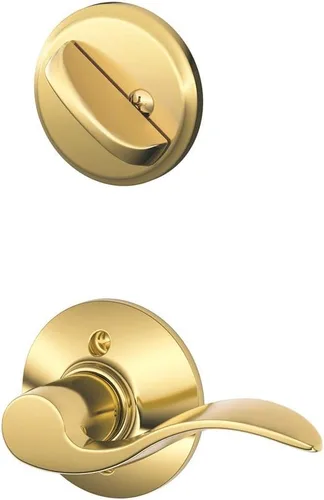 Vista 3 de Schlage F59 ACC 716 RH Accent - Palanca interior derecha con cerrojo, bronce envejecido (solo mitad interior)