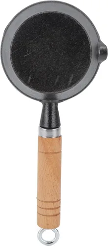 Vista 2 de Mini sartén antiadherente, mini sartén de hierro fundido, mango de madera maciza, mini sartén presazonada para cocinar en interiores y exteriores