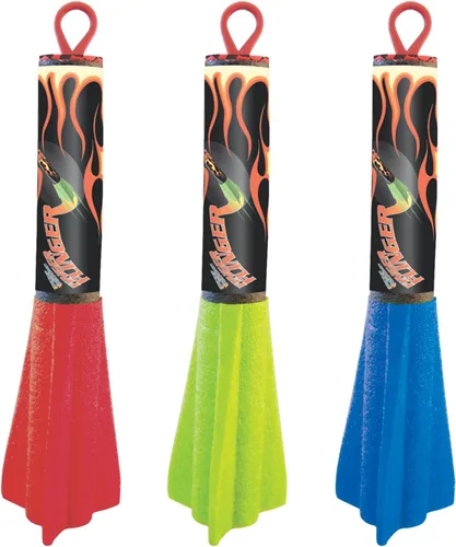 Vista 2 de Geospace Pump Rocket Finger Flingers - Juego de 2 cohetes de espuma voladores