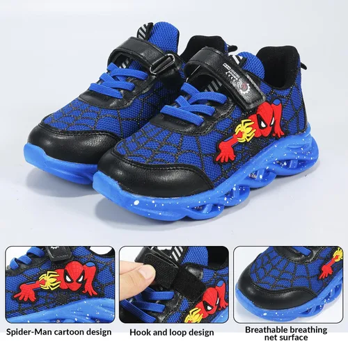 Vista 5 de Zapatillas iluminadas LED de dibujos animados para deportes al aire libre y correr con diseño transpirable