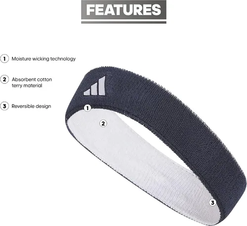 Vista 2 de adidas Unisex-Adult Interval Reversible Terricloth Elastic Headband