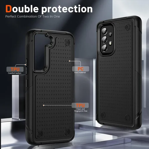 Vista 12 de Jeylly Compatible con Samsung Galaxy A22 5G Funda, Funda Samsung A22 5G con 2pcs protectores de pantalla de vidrio templado