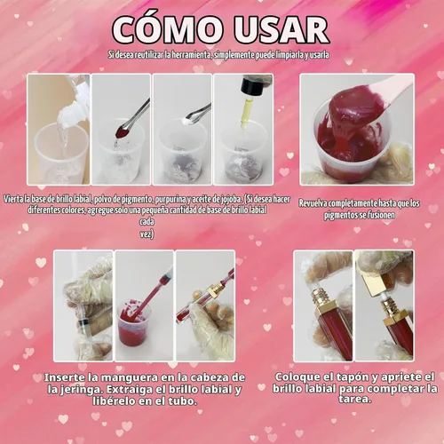 Vista 8 de Kit de brillo labial Thaluna, divertido kit de brillo labial para hacer tu propio brillo labial para niñas, mujeres, adolescentes con base