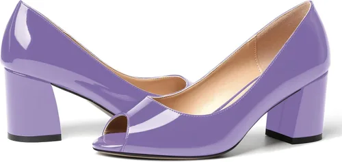 Vista 6 de Zapatos de tacón medio para mujer, sin cordones, con puntera abierta, de 2.5 pulgadas