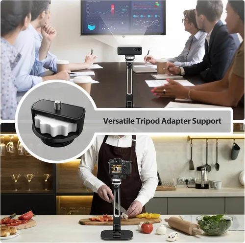 Vista 8 de AboveTEK Soporte para tableta, soporte ajustable para iPad multiángulo, soporte giratorio de 360° para iPad, soporte de escritorio de aluminio