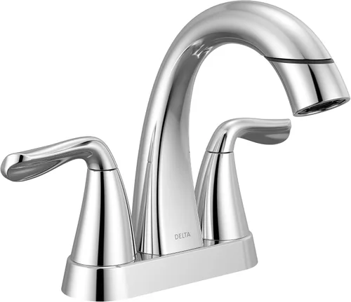 Vista 15 de Delta Arvo - Grifo central de baño extraíble, grifo dorado para lavabo de baño, grifo de baño con rociador extraíble, grifo de baño de 3 agujeros
