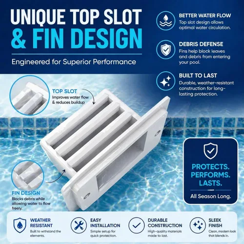 Vista 8 de The Skimmie Protector contra salpicaduras, reduce la pérdida de agua con protector contra salpicaduras para piscinas, fácil de instalar y reemplazo