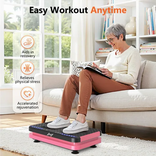 Vista 6 de AXV Vibration Plate Exercise Machine Fitness Platform Body Vibrating Board ARK.ROSA