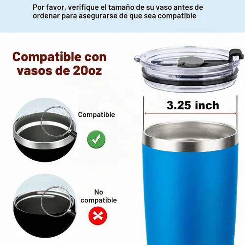 Vista 2 de Tapas de vaso a prueba de derrames de 20 onzas, paquete de 4 tapas resistentes a salpicaduras para Beast, Juro, Ozark Trail, Rae Dunn, Atlin, taza