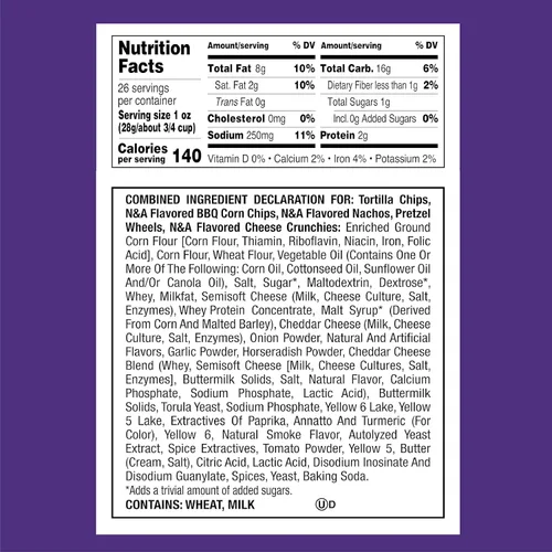 Vista 2 de Utz - Mix para fiestas en barril de 737,1 g (26 onzas). La sabrosa mezcla de picadillos incluye tortillas de maíz, tortillas de nachos, pretzels