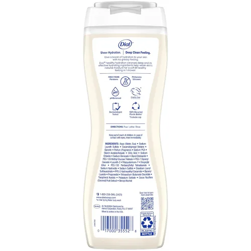 Vista 6 de Dial Gel de Ducha, Hidratación Saludable, Leche de Coco + Vitamina E, 16 onzas líquidas (Paquete de 4), Suave, Deja la Piel Suave en 1 Ducha