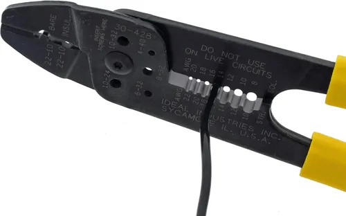 Vista 8 de IDEAL Electrical 30-428 Combo de tira y herramienta de crimpado, crimpadora de alambre de precisión, pelacables con 3 nidos de engarzado, agarre