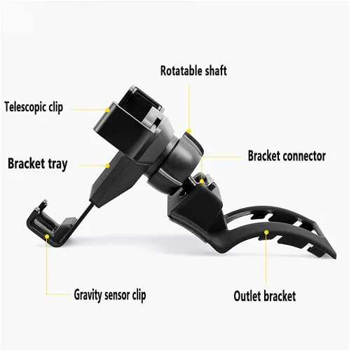 Vista 7 de Soporte universal para teléfono de automóvil compatible con Toyota CHR 2017 2018 2019 2020 2021 Soporte de teléfono ajustable para ventilación