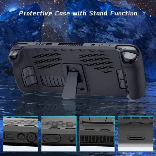 Vista 3 de Cooget - Funda protectora de poliuretano termoplástico con soporte y protector de pantalla a prueba de golpes antideslizante anticolisión