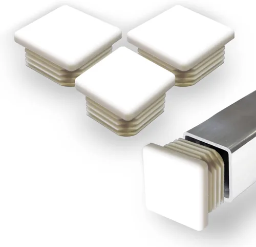 Vista 9 de Prescott Plastics Inserto cuadrado de plástico de 1 pulgada (paquete de 4), tapa de extremo blanco para tubos de metal, valla, inserto deslizante