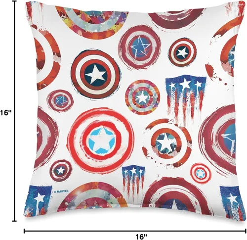 Vista 4 de Marvel Capitán América - Cojín para cojín (16.0 x 16.0 in), multicolor