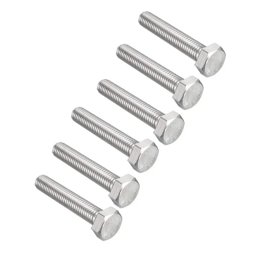 Vista 29 de 10 tornillos hexagonales M6 M6-0.039 x 1.575 in UNC Tornillos de cabeza hexagonal A2-70 (304) de acero inoxidable totalmente roscados, totalmente