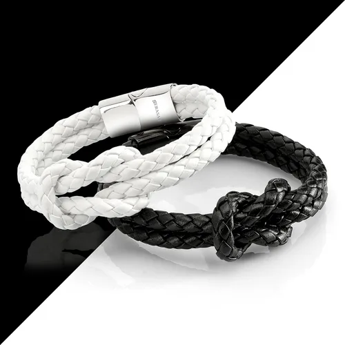 Vista 6 de SERASAR Pulsera de cuero [nudo] para mujer 4 colores y 3 longitudes Cierre magnético de acero inoxidable Caja de joyería exclusiva Gran