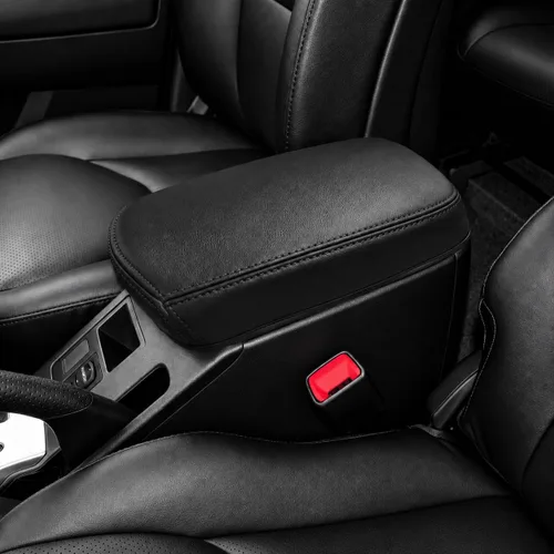Vista 151 de Great-luck Funda de cuero para consola central, almohadilla para reposabrazos, accesorios de cubierta de caja (costuras rojas) para BMW X1 2023 2024