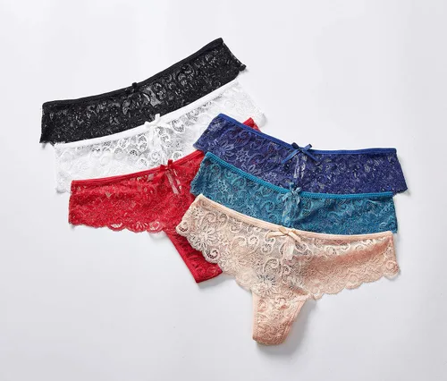 Vista 2 de Justgoo Womens Sexy G-String Lace Thongs Panties Underwear Low Rise T-Back Underpants