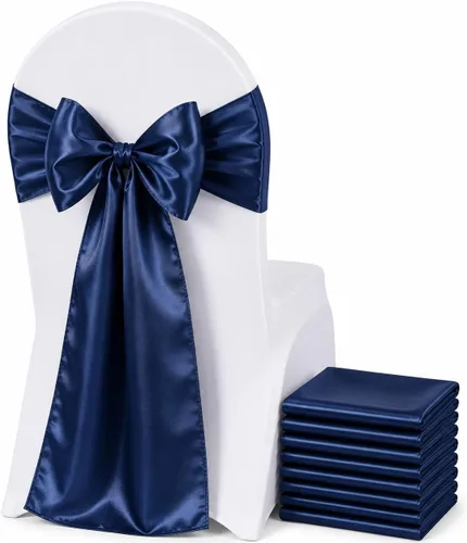 Vista 20 de Bandas de satén para silla, elegantes de alta calidad, 6 x 108 pulgadas, perfectas para bodas, fiestas y eventos
