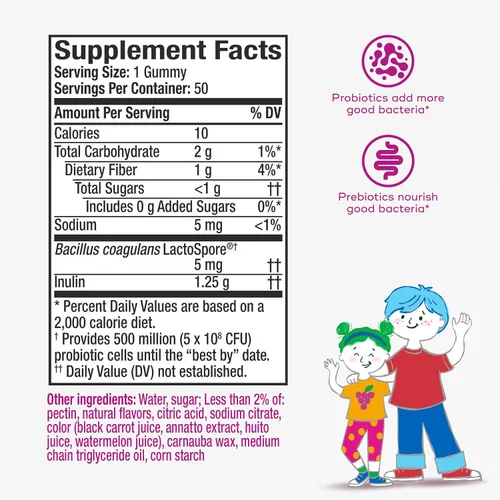 Vista 4 de Align Probióticos, gomitas para niños, prebióticos + probióticos que ayudan a apoyar un sistema digestivo saludable*, marca de probióticos número 1