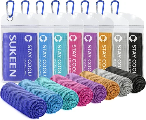 Vista 11 de Sukeen Toallas de enfriamiento para cuello y cara (40" x 12"), paquete de 6 toallas de enfriamiento, toallas de enfriamiento de microfibra
