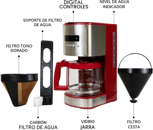 Vista 7 de Kenmore - Cafetera de goteo – Máquina de café programable de 12 tazas con jarra de vidrio, preparación regular y fuerte, apagado automático