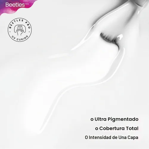 Vista 4 de Beetles PRO - Esmalte de gel blanco, color blanco de 0.7 fl oz A - Creme White Ansiedad de calma