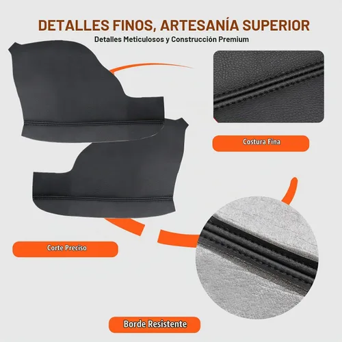 Vista 5 de GXARTS 1 par de fundas negras para reposabrazos de panel de puerta compatibles con Honda Odyssey 2011 2012 2013 2014 2015 2016 2017 de vinilo