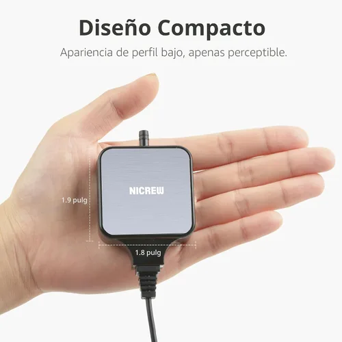 Vista 5 de NICREW Nano Silent - Bomba de aire para acuario, color negro, aireador de acuario con accesorios para pecera de hasta 10 galones, súper silenciosa