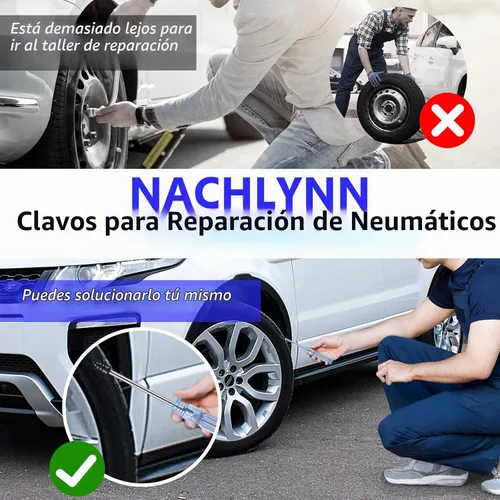 Vista 5 de NACHLYNN 30 piezas de clavos de reparación de neumáticos con tornillos autoperforantes de goma, herramienta rápida de reparación de neumáticos