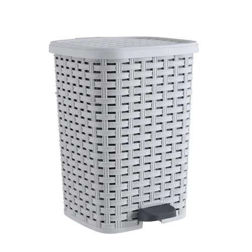 Vista 7 de Superio - Cubo de basura pequeño para exterior con tapa para excremento de perro de 3 galones/12 L, mini cubo de basura de plástico con pedal de pie